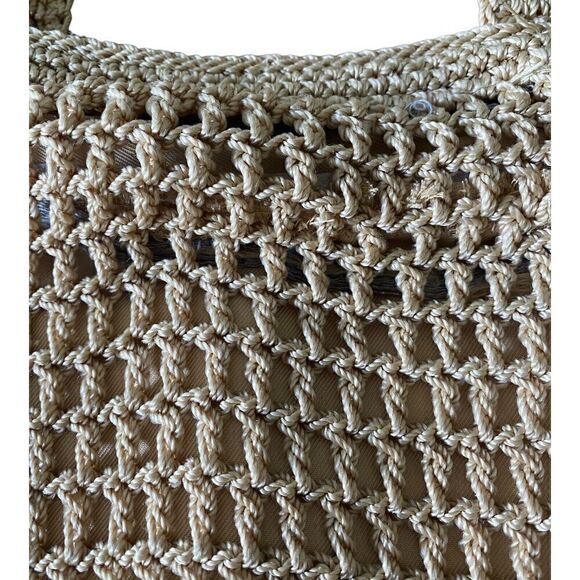The SAK Tan & Gold Crochet ZIp Inner & Outer Pockets Shoulder bag - Picture 4 of 16